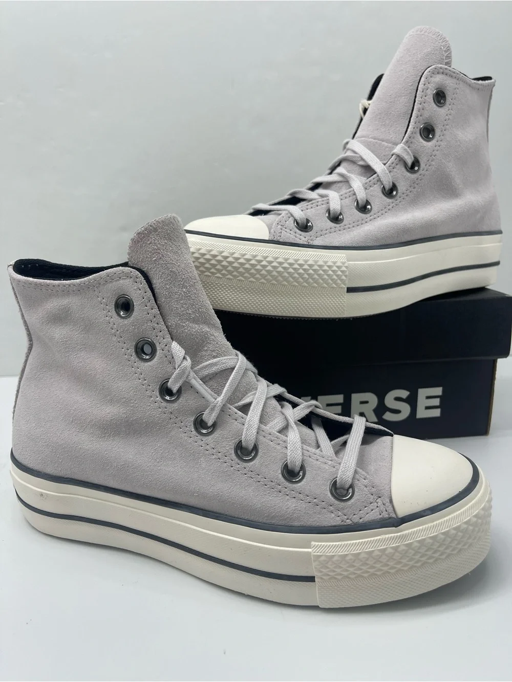 Converse WMNS CTAS LIFT HI BONE COLD/EGRET/BLACK Platform Sneakers A14516C